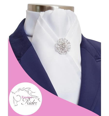 EQUINE RIDER SHARON WHITE SATIN STOCK 