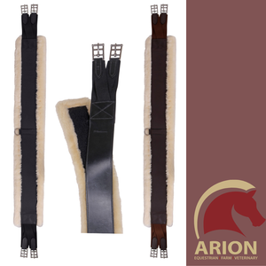 PLATINUM LEATHER GIRTH/NAT SHEEPSKIN BACKED-saddles & accessories-Spurs