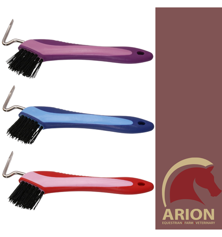 BLUE TAG SOFT GRIP HOOFPICK - BRUSH
